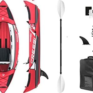 Cressi Namaka kayak Set 8'2'' - Kayak inflable de tres cámaras con asiento ajustable, Color Rojo
