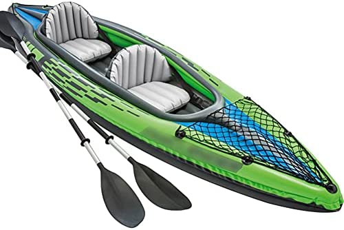 Priority Culture Kayak Hinchable Apto para 2 Personas Canoa para Mar Apto para Salir Al Mar Y Pescar Piragua Inflable con Cojín (Color : Green, Size : 351 * 76cm)