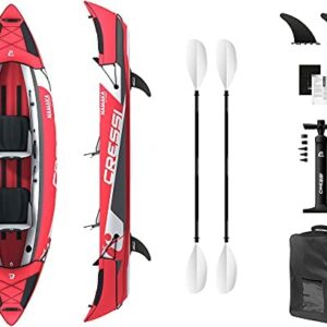 Cressi Namaka kayak Set 10'7'' - Kayak inflable de tres cámaras con asientos ajustables, Color Rojo