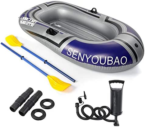 WUBAILI Bote Inflable De 2 Personas, Bote De Pesca De Kayak, Bote De Bote Inflable De Bote De PVC De Engrosamiento Bote De Pesca con W/Par De Remos Y Bomba
