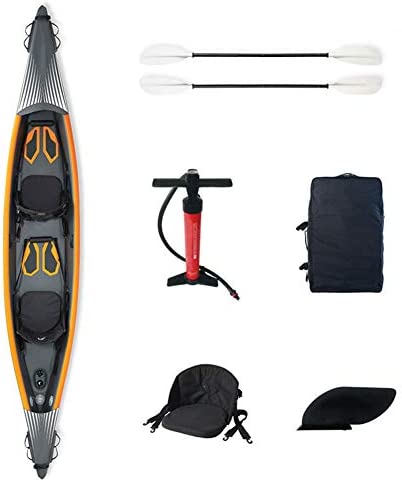 AORISSE Kayak, Kayak Inflable para 2 Persona, Canoa Inflable Unisex para Kayak De Rafting En Aventura Acuática 440 X 78 Cm, con Remos De Aleación De Aluminio Y Bomba De Aire Bidireccional