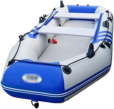 Kayak Hinchable con Hélice De Aleación De Aluminio Canoa Apto para 2-3 Personas Kayak De Mar Rigido Apto para Salir Al Mar Y Jugar En La Costa (Color : Blue+Gray, S : 300cm)
