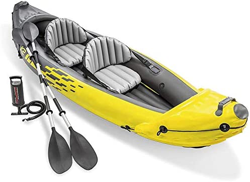N/O Kayak Inflable para 2 Personas, Juego de Kayak con remos de Aluminio y Bomba de Aire de Alto Rendimiento