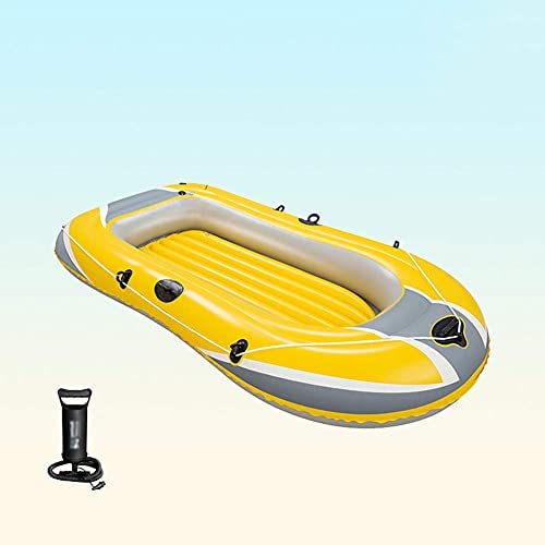 Kayak, 228 × 121 CM, Bote de Asalto Inflable Resistente al Desgaste Grueso Bote a la Deriva Bote de Pesca Aventura para Adultos Rafting Canoa, Kayak Inflable para 2 Personas, con Bomba de Ai