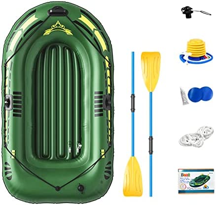 JINGLING Barco inflable Kayak inflable de rafting barcos con 2 remos y bomba de aire, para pesca náutica y deportes acuáticos, 2 personas, 192 x 113 x 40 cm