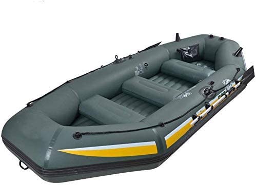 L.HPT Kayak Inflable, Bote de Pesca Inflable Kayak Espesamiento Barco de Asalto Barco a la Deriva Usable Inflable 2 Personas 3 Personas 4 Personas Bote (Color: Verde, Tamaño: 240x128x43cm)