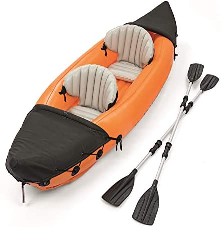Ouumeis Kayak,321 × 88 Cm,Bote Inflable Barco De Deriva Barco De Pesca Aventura para Adultos Canotaje Canotaje,Kayaks Hinchables para 2 Personas con Paleta De Aluminio Y Bomba De Aire