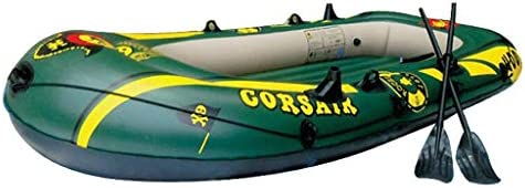 La Mejor Navegación de Viajes de Pesca: Bote Inflable de Kayak Plegable con Remos de Plástico Y Bomba Manual - Kayak de Pesca Liviano Verde - Pescador Y Recreativo