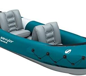 Azard Canoa hinchable de 2 plazas de PVC Kayak con remo, caña de pescar y lago, escafo
