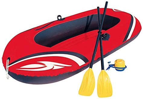 Kayak Hinchable Gruesa Kayak Inflable Barco Hovercraft Rojo con Aluminio de remos y Bomba de Aire para el Aire Libre Rafting (Color : Rojo, Size : 196x114cm)