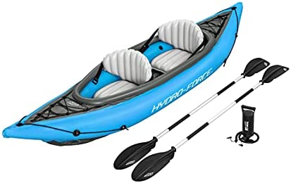 Bestway Hydro-force, Kayak Inflable Cove Champion X2 Para 2 Personas Incluye Remos Sillas Bomba Unisex Adulto, Azul (Blue), 331 X 88 Cm